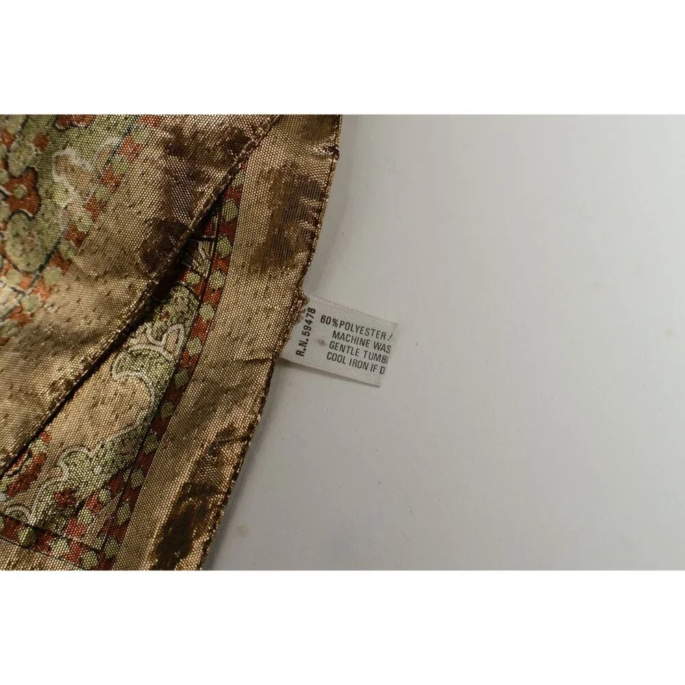 Gold Metallic made in Italy head Neck rectangle scarf 54